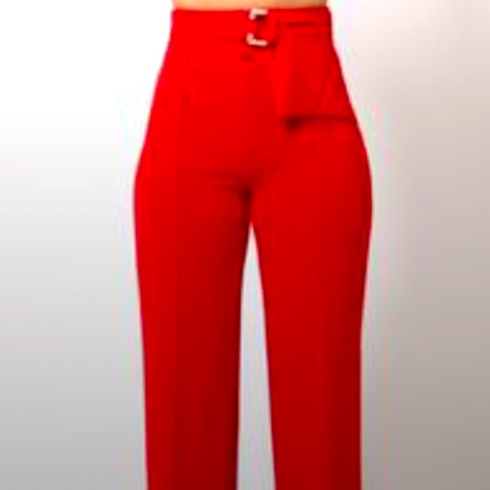 Red High Waisted Pants